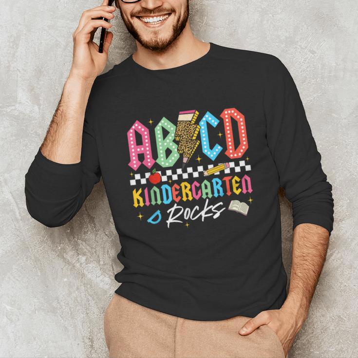 ABCD Kindergarten Rocks Pencil Lightning Teachers Rock Boys Unisex Long Sleeve T-Shirt, funny gift ABCD Kindergarten Rocks Pencil Lightning Teachers Rock Boys Unisex Long Sleeve T-Shirt, funny gift