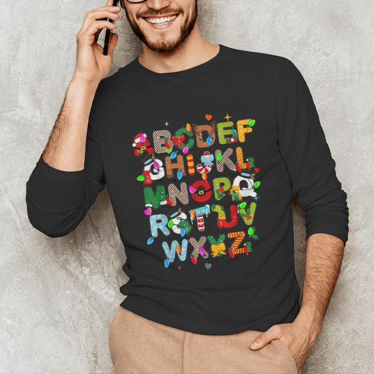 ABCs Learning Kindergarten Teacher Christmas Lights Alphabet For Men Women Kids Unisex Long Sleeve T-Shirt, funny gift ABCs Learning Kindergarten Teacher Christmas Lights Alphabet For Men Women Kids Unisex Long Sleeve T-Shirt, funny gift