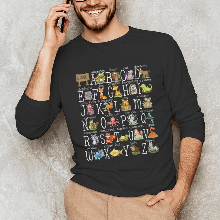 Alphabet Animals Back To School Pre-K Kindergarten Teacher Unisex Long Sleeve T-Shirt, funny gift