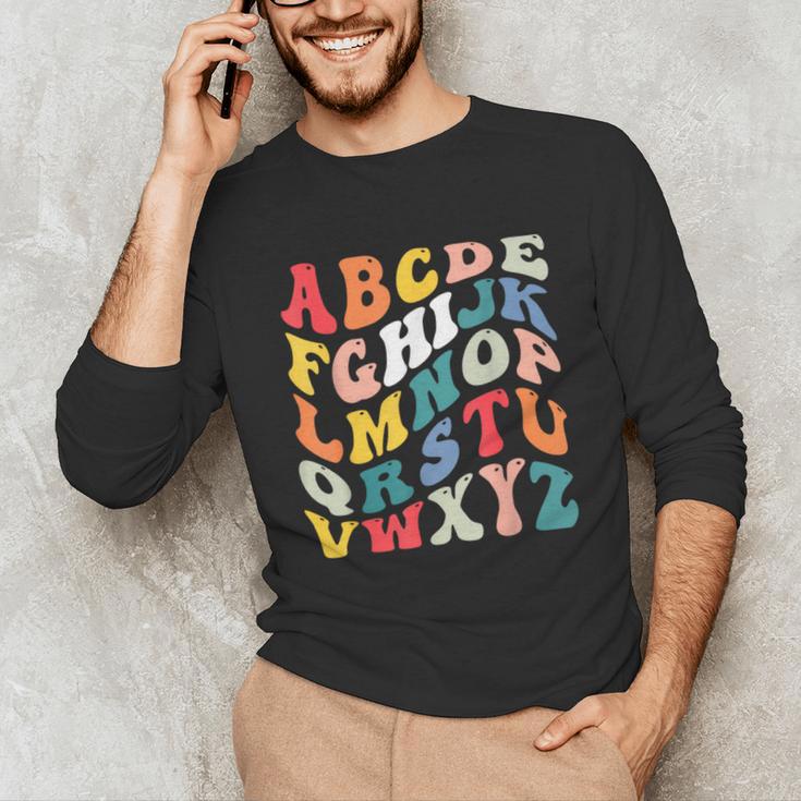 Alphabet Hi Back To School ABC Pre K Kindergarten Teacher Unisex Long Sleeve T-Shirt, funny gift Alphabet Hi Back To School ABC Pre K Kindergarten Teacher Unisex Long Sleeve T-Shirt, funny gift