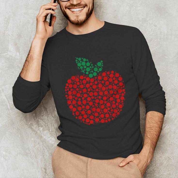 Apple Dot Pattern Art Teacher Appreciation Men Women Humor Unisex Long Sleeve T-Shirt, funny gift Apple Dot Pattern Art Teacher Appreciation Men Women Humor Unisex Long Sleeve T-Shirt, funny gift