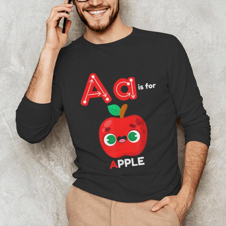 A Is For Apple Pre-K Kindergarten Teacher Student Unisex Long Sleeve T-Shirt, funny gift A Is For Apple Pre-K Kindergarten Teacher Student Unisex Long Sleeve T-Shirt, funny gift