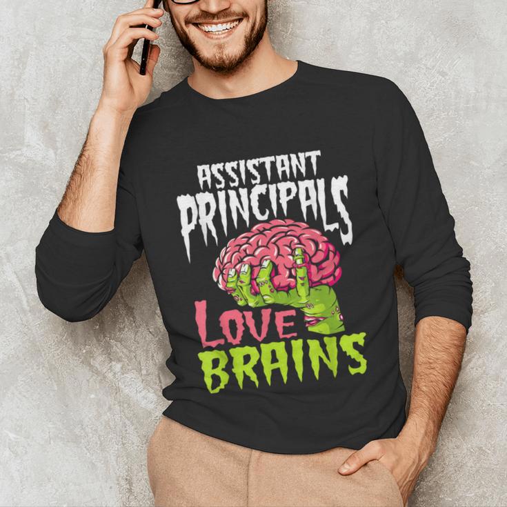 Assistant Principals Love Brains Zombie Teacher Halloween Unisex Long Sleeve T-Shirt, funny gift