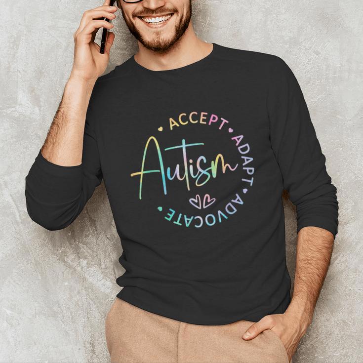 Autism Awareness Accept Adapt Advocate Autism Mom Teacher Unisex Long Sleeve T-Shirt, funny gift Autism Awareness Accept Adapt Advocate Autism Mom Teacher Unisex Long Sleeve T-Shirt, funny gift