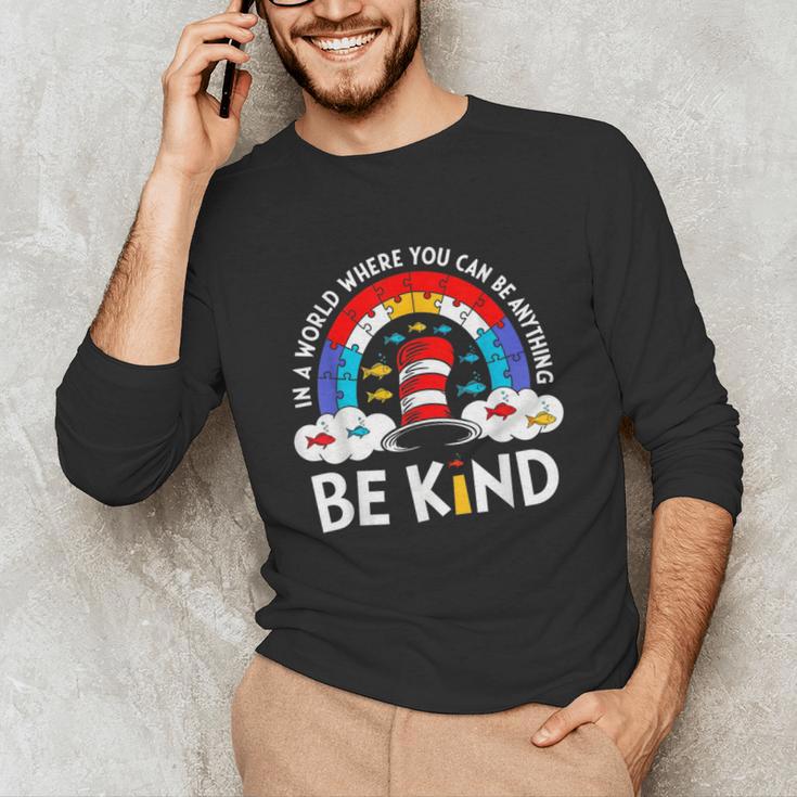 Autism Awareness For Teacher Why Fit In Doctor Cat Hat Cool Unisex Long Sleeve T-Shirt, funny gift