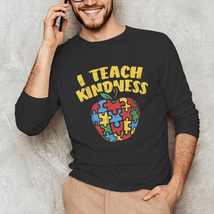 Autism Teacher Shirt I Teach Kindness Apple Puzzle Awareness Unisex Long Sleeve T-Shirt, funny gift Autism Teacher Shirt I Teach Kindness Apple Puzzle Awareness Unisex Long Sleeve T-Shirt, funny gift