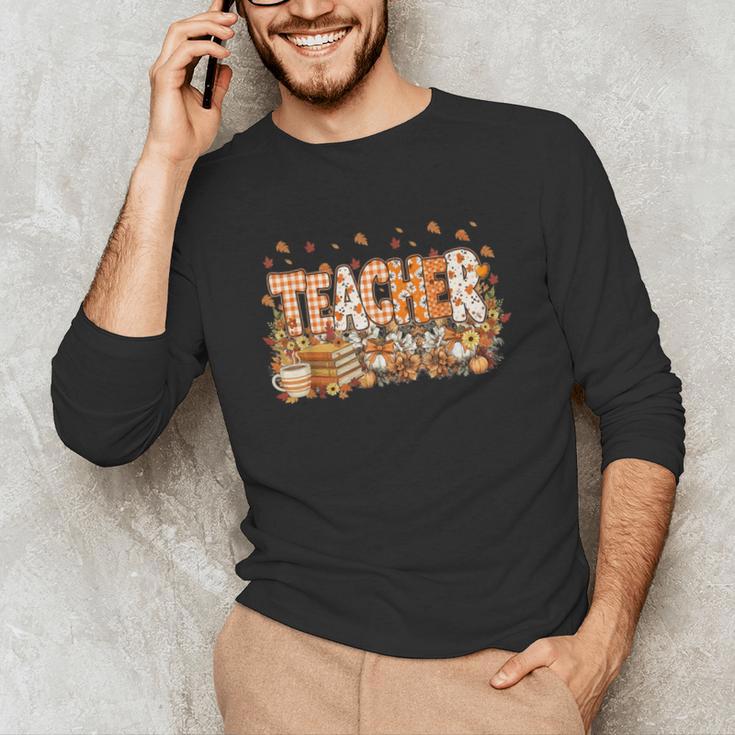 Autumn Pumpkin Thanksgiving Coffee Floral Teacher Fall Unisex Long Sleeve T-Shirt, funny gift Autumn Pumpkin Thanksgiving Coffee Floral Teacher Fall Unisex Long Sleeve T-Shirt, funny gift