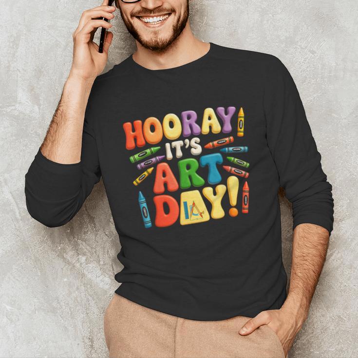 Back To School Hooray It's Art Day Art Teacher Artist Unisex Long Sleeve T-Shirt, funny gift