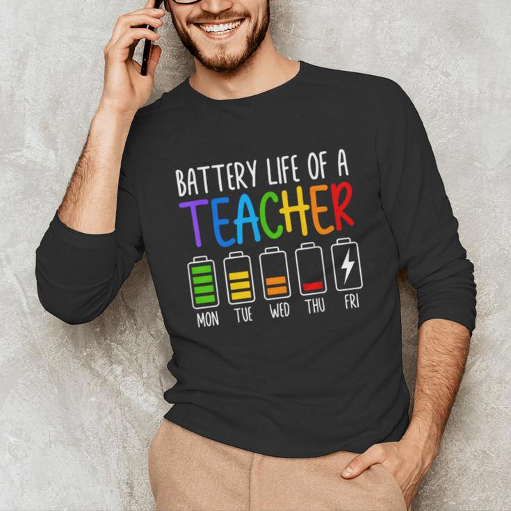 Battery Life Of A Teacher School Teacher Appreciation Unisex Long Sleeve T-Shirt, funny gift Battery Life Of A Teacher School Teacher Appreciation Unisex Long Sleeve T-Shirt, funny gift