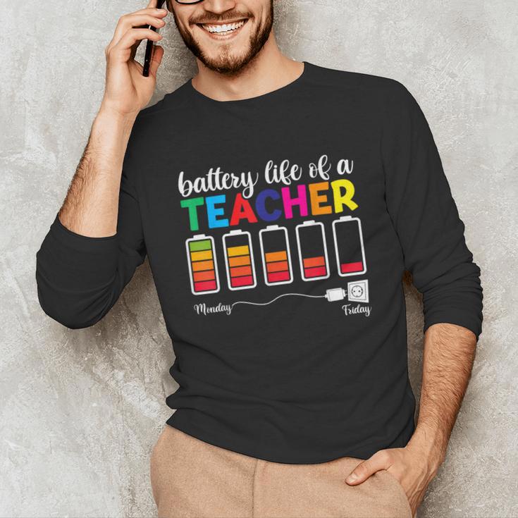 Battery Life Of a Teacher Shirt Thanksgiving Teacher Unisex Long Sleeve T-Shirt, funny gift Battery Life Of a Teacher Shirt Thanksgiving Teacher Unisex Long Sleeve T-Shirt, funny gift