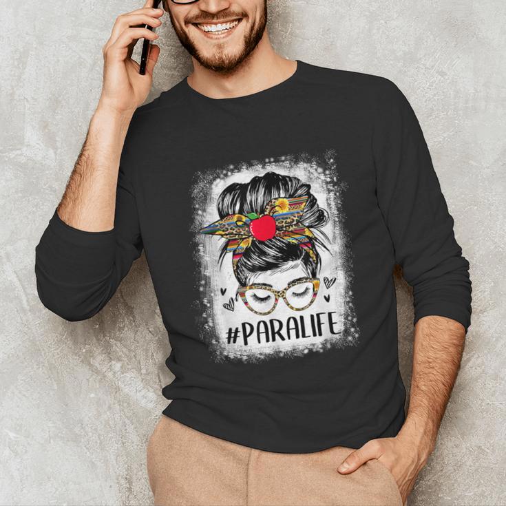 Bleached Teacher Para Life Paraprofessional Cute Messy Bun For Men Women Girls Kids Unisex Long Sleeve T-Shirt, funny gift Bleached Teacher Para Life Paraprofessional Cute Messy Bun For Men Women Girls Kids Unisex Long Sleeve T-Shirt, funny gift