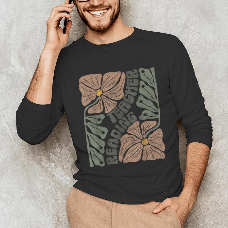 Boho Floral Reading Teacher Retro Reading Specialist Wildfl Unisex Long Sleeve T-Shirt, funny gift Boho Floral Reading Teacher Retro Reading Specialist Wildfl Unisex Long Sleeve T-Shirt, funny gift