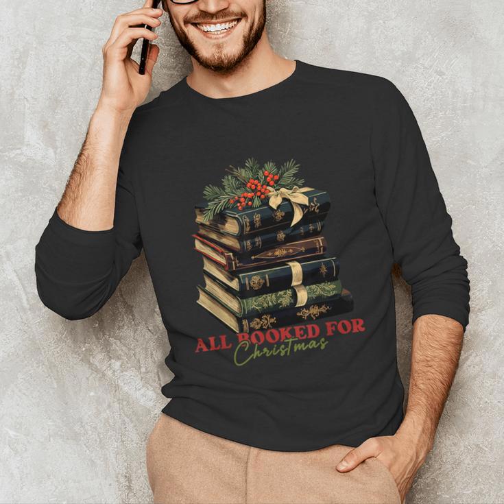 All Booked For Christmas Christmas Book Tree For Teacher For Men Women Kids Unisex Long Sleeve T-Shirt, funny gift