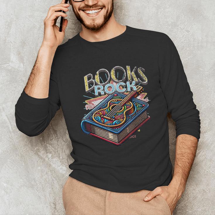 Books Rock Rock'n Roll Science Of Reading Teachers Guitar Unisex Long Sleeve T-Shirt, funny gift Books Rock Rock'n Roll Science Of Reading Teachers Guitar Unisex Long Sleeve T-Shirt, funny gift