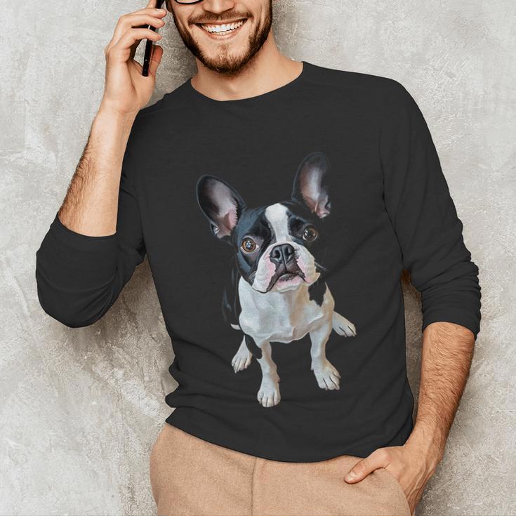 Boston Terrier Dog Motif Pet Art Boston Terrier Men Women Kids Unisex Long Sleeve T-Shirt, funny gift