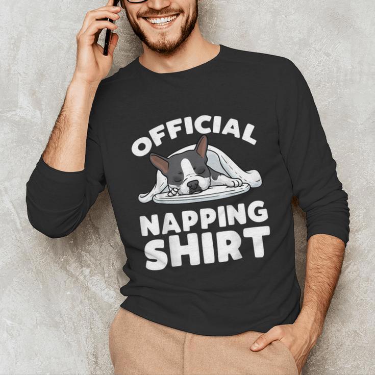Boston Terrier Dog Official Sleeping Shirt Men Women Kids Unisex Long Sleeve T-Shirt, funny gift