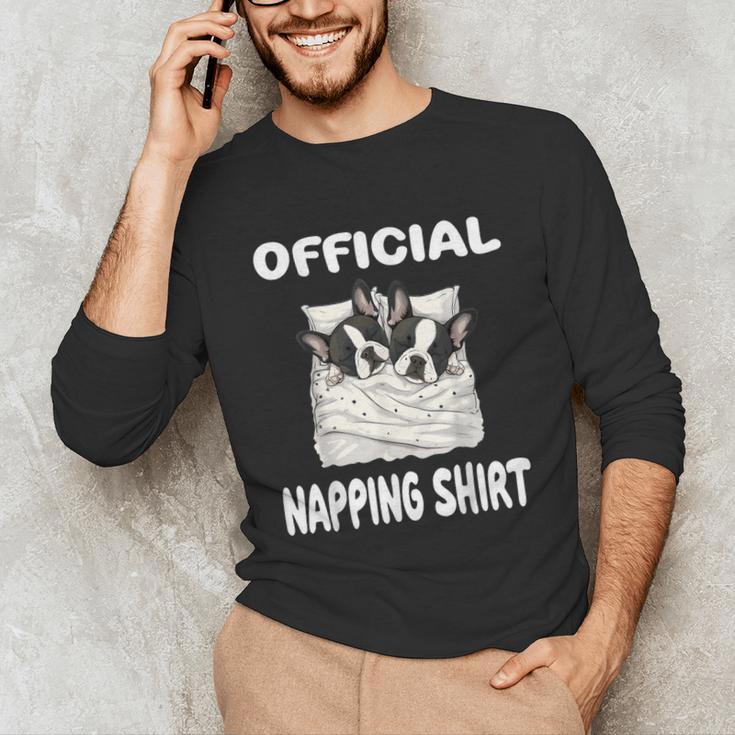 Boston Terrier Dog Official Sleepshirt Pajamas Nightgown For Men Women Kids Unisex Long Sleeve T-Shirt, funny gift