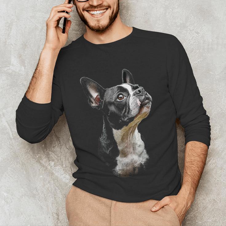 Boston Terrier Dog Graphic Pet Art Boston Terrier For Men Women Kids Unisex Long Sleeve T-Shirt, funny gift
