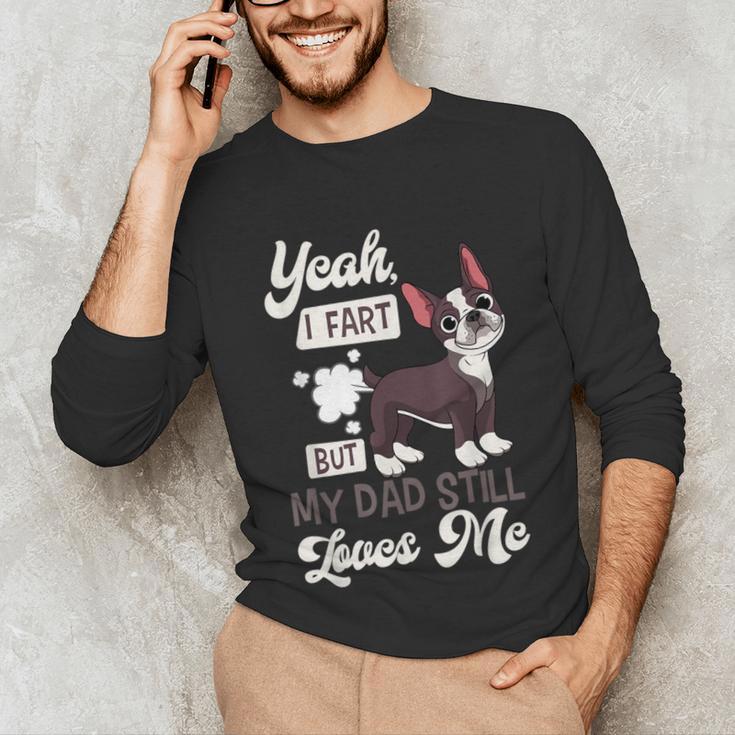 Boston Terrier Fart American Gentleman Non-Sporting Dog Unisex Long Sleeve T-Shirt, funny gift