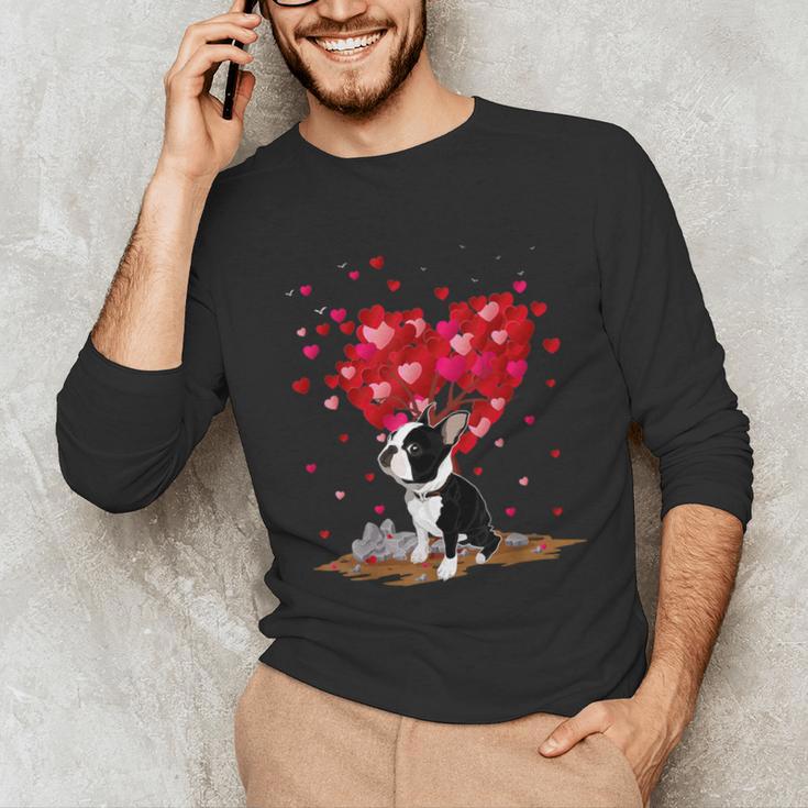 Boston Terrier Lover Heart Shape Boston Terrier Valentine Unisex Long Sleeve T-Shirt, funny gift