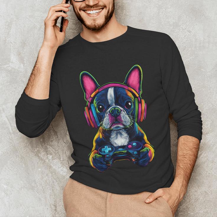 Boston Terrier Lovers Gaming Headphones Boston Terrier Unisex Long Sleeve T-Shirt, funny gift