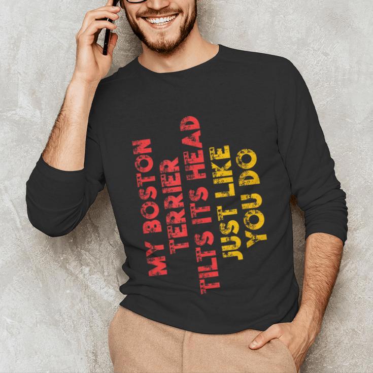 Boston Terrier Mom Dad Dog Lover Owner Women Men Unisex Long Sleeve T-Shirt, funny gift