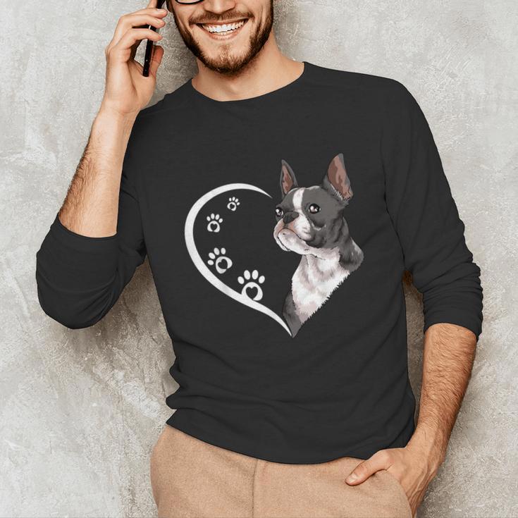 Boston Terrier Shirts For Women Girls Kids Heart Cute Unisex Long Sleeve T-Shirt, funny gift
