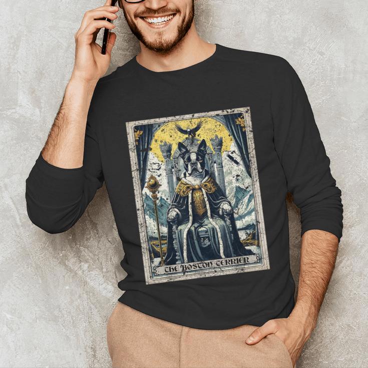 Boston Terrier Tarot Card Dog Unisex Long Sleeve T-Shirt, funny gift