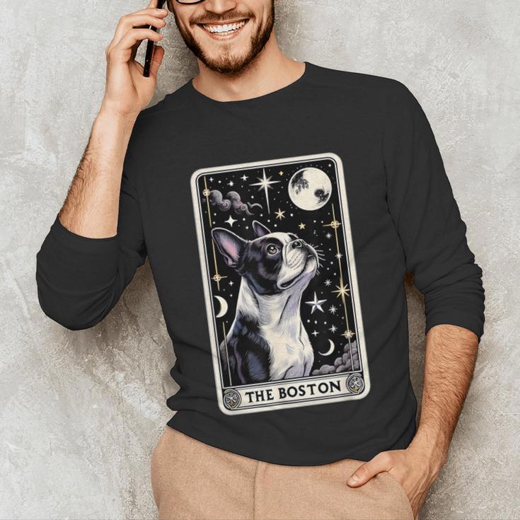 Boston Terrier Tarot Card Star With The Moon Men Women Kids Unisex Long Sleeve T-Shirt, funny gift