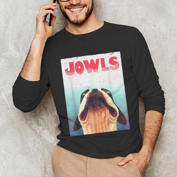 Boston Terriers Jowls Dog Mom Dog Dad Unisex Long Sleeve T-Shirt, funny gift