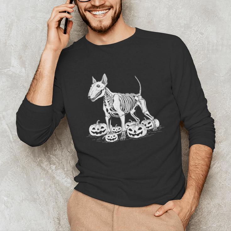 Bull Terrier Skeleton Birthday Halloween Kids Unisex Long Sleeve T-Shirt, funny gift