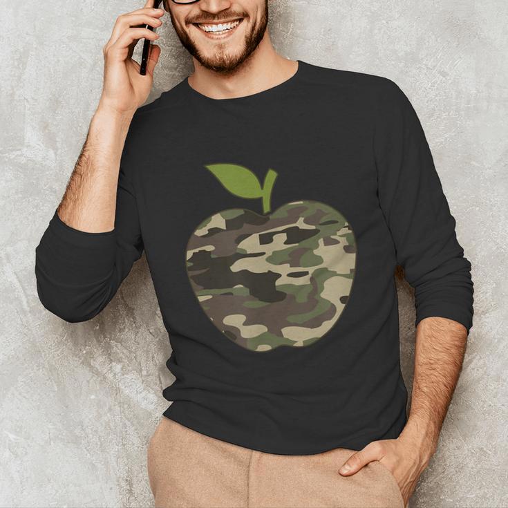 Camo Apple Camouflage Clothing School Student Camo Teacher Men Women Kids Unisex Long Sleeve T-Shirt, funny gift