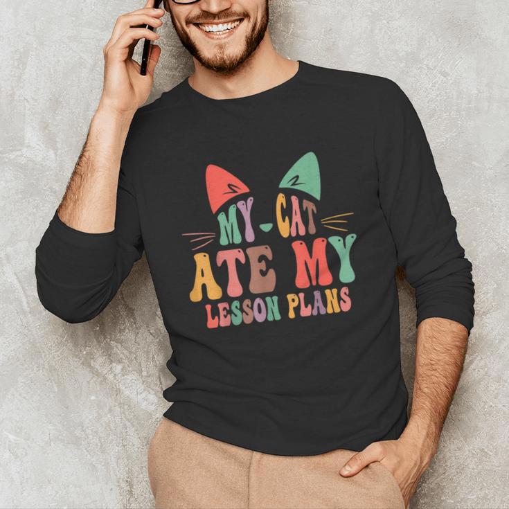 My Cat Ate My Lesson Plans Teacher Sarcastic Unisex Long Sleeve T-Shirt, funny gift My Cat Ate My Lesson Plans Teacher Sarcastic Unisex Long Sleeve T-Shirt, funny gift
