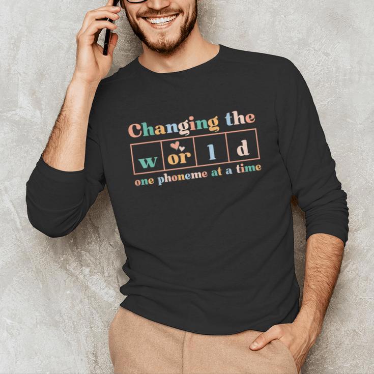Changing The World Science Of Reading Women Men -Adults Dyslexia Teacher Unisex Long Sleeve T-Shirt, funny gift Changing The World Science Of Reading Women Men -Adults Dyslexia Teacher Unisex Long Sleeve T-Shirt, funny gift