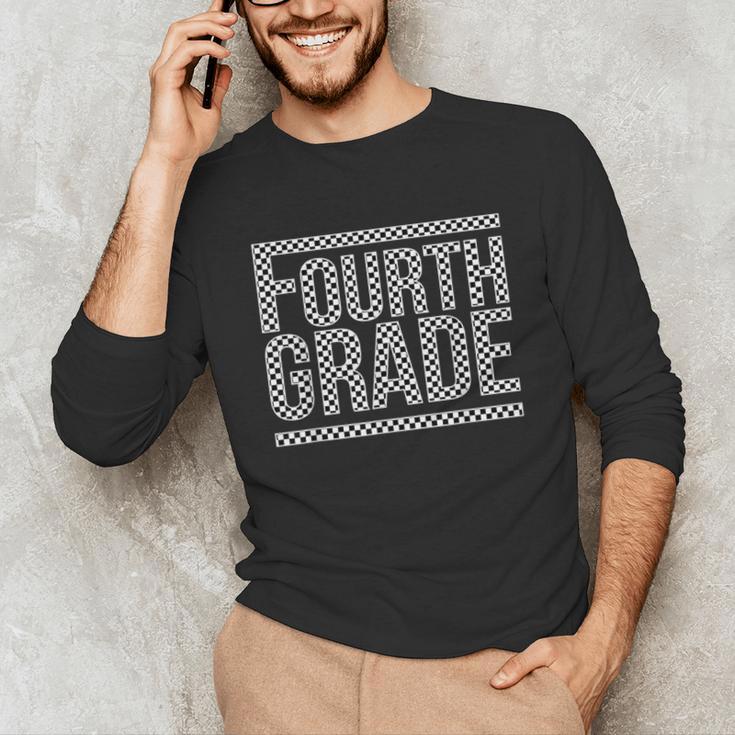 Checkered Fourth Grade Teacher Team Crew Back To School Unisex Long Sleeve T-Shirt, funny gift Checkered Fourth Grade Teacher Team Crew Back To School Unisex Long Sleeve T-Shirt, funny gift