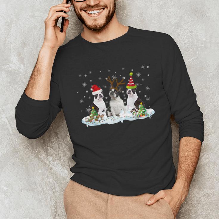 Christmas Boston Terrier Santa Dog Lover Unisex Long Sleeve T-Shirt, funny gift