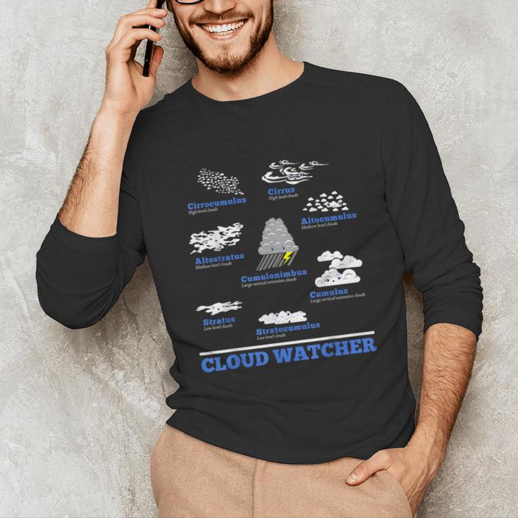 Cloud Watcher Cloud Types Science Student Teacher Cute Faces Unisex Long Sleeve T-Shirt, funny gift Cloud Watcher Cloud Types Science Student Teacher Cute Faces Unisex Long Sleeve T-Shirt, funny gift