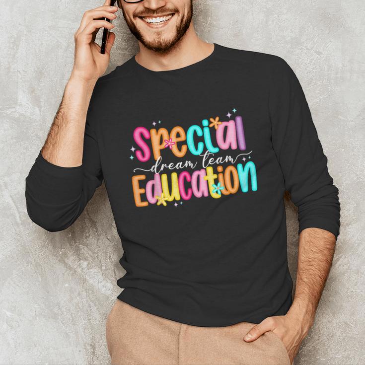 Color Special Education Squad Groovy Dream Team SPED Teacher Unisex Long Sleeve T-Shirt, funny gift