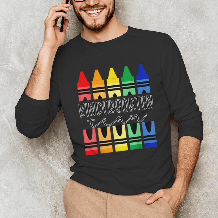 Colorful Crayon Kindergarten Team Tee For Teachers Students Men Women Kids Unisex Long Sleeve T-Shirt, funny gift Colorful Crayon Kindergarten Team Tee For Teachers Students Men Women Kids Unisex Long Sleeve T-Shirt, funny gift