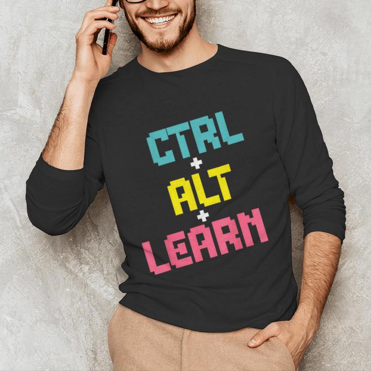 Computer Teacher Back To School Kids Ctrl Alt Learn Unisex Long Sleeve T-Shirt, funny gift