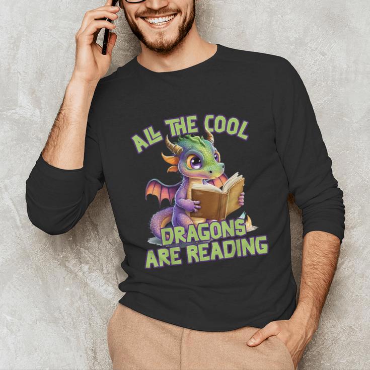 All The Cool Dragons Are Reading Dragon Teacher Unisex Long Sleeve T-Shirt, funny gift All The Cool Dragons Are Reading Dragon Teacher Unisex Long Sleeve T-Shirt, funny gift