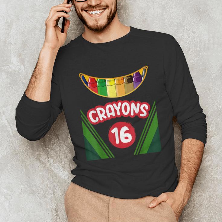 Crayon Box Fun Teacher Student Crayon Squad Halloween 2023 Unisex Long Sleeve T-Shirt, funny gift