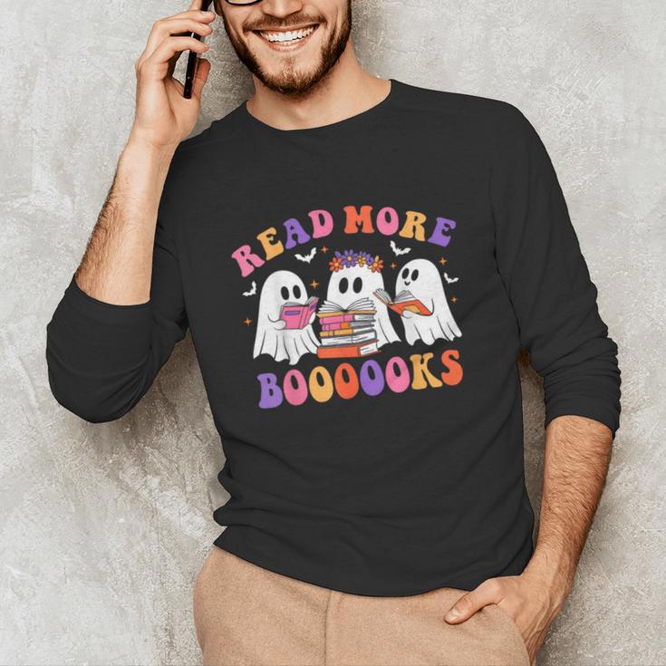 Cute Ghost Read More Books Lover Teacher Halloween Costume Unisex Long Sleeve T-Shirt, funny gift