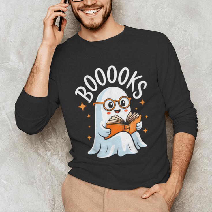 Cute Ghost Reading Book Librarian Teacher Halloween Costume Unisex Long Sleeve T-Shirt, funny gift