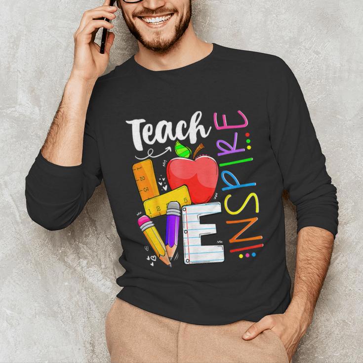 Cute Teach Love And Inspire Men Women Teacher Unisex Long Sleeve T-Shirt, funny gift Cute Teach Love And Inspire Men Women Teacher Unisex Long Sleeve T-Shirt, funny gift