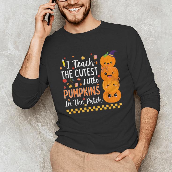 Cute Teacher Halloween For Women Men Teacher Pumpkin Unisex Long Sleeve T-Shirt, funny gift
