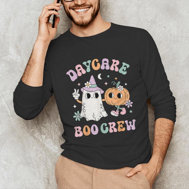 Daycare Boo Crew Groovy Halloween Floral Ghost Kid Teacher Unisex Long Sleeve T-Shirt, funny gift Daycare Boo Crew Groovy Halloween Floral Ghost Kid Teacher Unisex Long Sleeve T-Shirt, funny gift