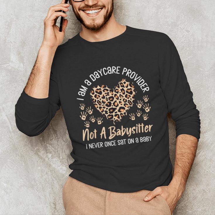 Daycare Provider Teacher Childcare Worker Leopard Heart Fun Unisex Long Sleeve T-Shirt, funny gift