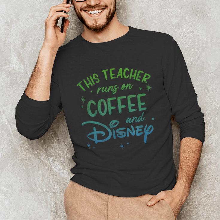Disney This Teacher Runs On Coffee And Disney Gradient Logo Unisex Long Sleeve T-Shirt, funny gift Disney This Teacher Runs On Coffee And Disney Gradient Logo Unisex Long Sleeve T-Shirt, funny gift