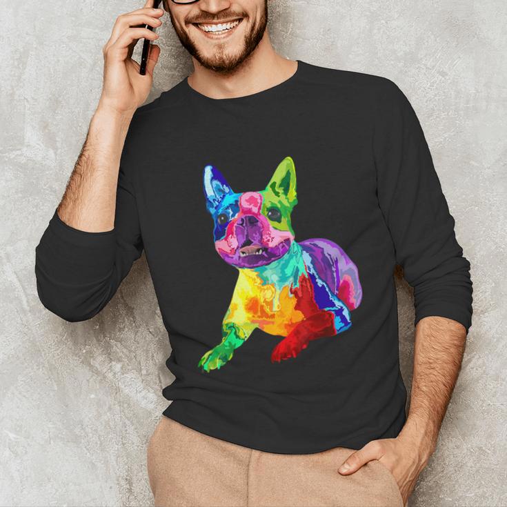 Dog Lover Boston Terrier Dog Colorful Boston Terrier Men Women Kids Unisex Long Sleeve T-Shirt, funny gift